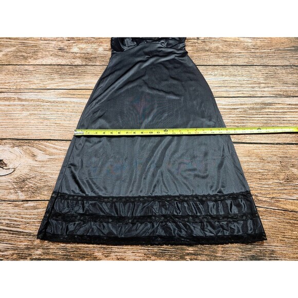 VTG Adonna JCPENNEY Black All Nylon Slip Nightgown Lace Trim Women Sz 32 USA EUC - Picture 12 of 12